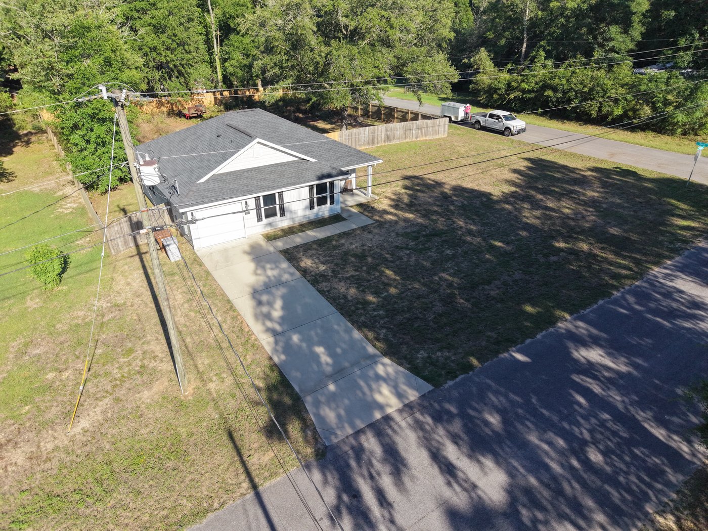 Yardwell job — aerial view